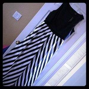 City Chic Maxi Satin Chevron Dress